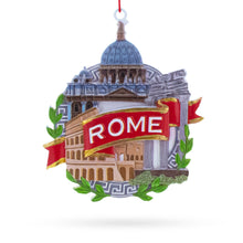 Load image into Gallery viewer, Rome Colosseum and St. Peter's Basilica, Italy Resin Christmas Ornament