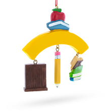 Load image into Gallery viewer, Teach Love Inspire Teacher's Apple and Pencil Resin Christmas Ornament