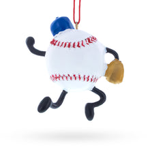 Load image into Gallery viewer, Smiling Baseball Character with Cap Resin Christmas Ornament