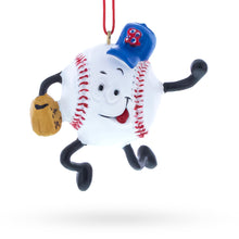 Load image into Gallery viewer, Smiling Baseball Character with Cap Resin Christmas Ornament