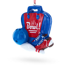 Load image into Gallery viewer, Let’s Bowl! Bowling Bag with Shoes and Ball Resin Christmas Ornament