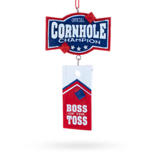 Load image into Gallery viewer, Cornhole Champion Boss of the Toss Resin Christmas Ornament