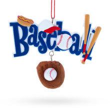 Load image into Gallery viewer, Baseball Glove and Bat Resin Christmas Ornament