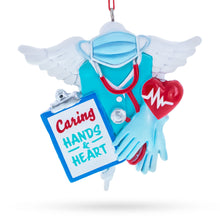Load image into Gallery viewer, Nurse Doctor Caring Hands Heart Wings Resin Christmas Ornament