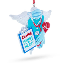 Load image into Gallery viewer, Nurse Doctor Caring Hands Heart Wings Resin Christmas Ornament