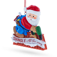 Load image into Gallery viewer, Roofing Handyman Santa Shingle All the Way Resin Christmas Ornament