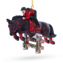 Load image into Gallery viewer, Equestrian Horse Jumper Rider Resin Christmas Ornament