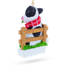 Load image into Gallery viewer, Dairy Fresh Cow with Milk Can Resin Christmas Ornament
