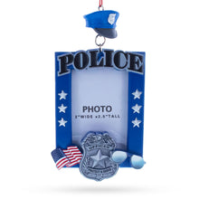Load image into Gallery viewer, Police Officer Photo Frame Resin Christmas Ornament