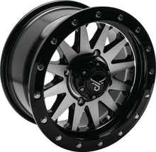 Load image into Gallery viewer, QuadBoss, QuadBoss Wagon 14x7 4+3 4/156 Black Machined Alloy Wheel - Lightweight and Durable for Powersports Vehicles