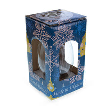 Load image into Gallery viewer, Silver on Blue Jeweled Glass Egg Ornament 4 Inches