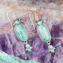 Load image into Gallery viewer, Emile Blue Turquoise Sterling Silver Dangle Earrings