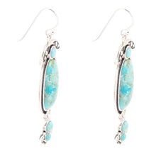 Load image into Gallery viewer, Emile Blue Turquoise Sterling Silver Dangle Earrings