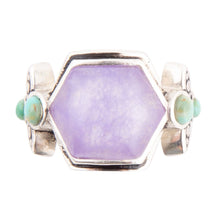 Load image into Gallery viewer, Emile Purple Quartz and Blue Turquoise Sterling Silver Ring