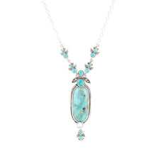 Load image into Gallery viewer, Emile Sterling Silver and Blue Turquoise Pendant Necklace
