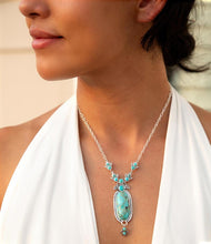 Load image into Gallery viewer, Emile Sterling Silver and Blue Turquoise Pendant Necklace