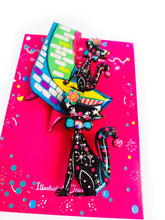 Load image into Gallery viewer, Retro Dapper Atomic Cat Brooch by Rosie Rose Parker