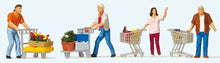 Load image into Gallery viewer, Preiser 10722 HO Scale Shoppers with Shopping Carts pkg(4)