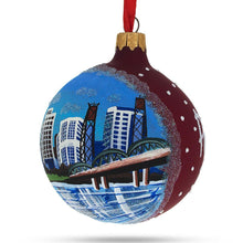 Load image into Gallery viewer, Portland, Oregon Glass Ball Christmas Ornament 3.25 Inches