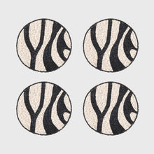 Load image into Gallery viewer, Zebra coasters, black