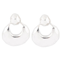 Load image into Gallery viewer, Faceted Sterling Silver Doorknocker Post Earrings