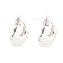 Load image into Gallery viewer, Faceted Sterling Silver Doorknocker Post Earrings