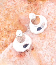 Load image into Gallery viewer, Faceted Sterling Silver Doorknocker Post Earrings