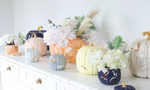 Load image into Gallery viewer, Layered Leaves Pumpkin Jars with 22K Gold Accents in Beige