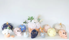Load image into Gallery viewer, Layered Leaves Pumpkin Jars with 22K Gold Accents in Pink