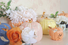 Load image into Gallery viewer, Layered Leaves Pumpkin Jars with 22K Gold Accents in Beige