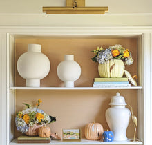 Load image into Gallery viewer, Layered Leaves Pumpkin Jars with 22K Gold Accents in Blush