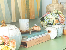 Load image into Gallery viewer, Scalloped Pumpkin Jars with 22K Gold Accents in Light Blue