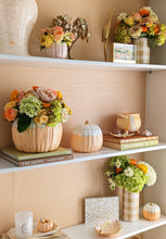 Load image into Gallery viewer, Scalloped Pumpkin Jars with 22K Gold Accents in Sheer Orange