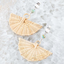 Load image into Gallery viewer, Fan of Rattan Blue Turquoise and Sterling Silver Earrings