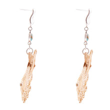 Load image into Gallery viewer, Fan of Rattan Blue Turquoise and Sterling Silver Earrings