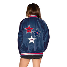 Load image into Gallery viewer, Florida Atlantic Owls Satin Letterman Bomber Jacket