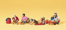 Load image into Gallery viewer, Preiser 10442 HO Scale Recreation &amp; Sports -- Hikers Resting pkg(6)