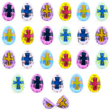 Load image into Gallery viewer, Set of 24 Pastel Cross Religious Plastic Easter Eggs