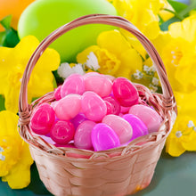 Load image into Gallery viewer, Set of 24 Pink Plastic Easter Eggs