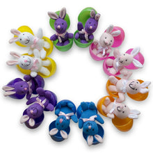 Load image into Gallery viewer, Set of 12 Plush Toy Bunnies in Plastic Eggs
