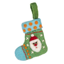 Load image into Gallery viewer, Felted Wool Santa &amp; Snowman Stocking Ornaments Set of 2