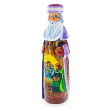 Load image into Gallery viewer, Santa over Nativity Scene Ukrainian Hand Carved Solid Wood Figurine 11 Inches