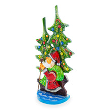 Load image into Gallery viewer, Did Moroz (Santa) and Christmas Tree Hand Carved Ukrainian Wooden Figurine 12.25 Inches