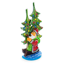 Load image into Gallery viewer, Did Moroz (Santa) and Christmas Tree Hand Carved Ukrainian Wooden Figurine 12.25 Inches