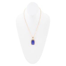 Load image into Gallery viewer, Filigreed Blue Agate Golden Pendant Necklaces