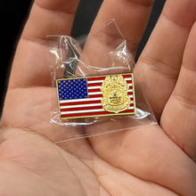 Load image into Gallery viewer, BFP-004 New York Police Department Sergeant American Flag Pin USA NYPD SGT