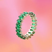 Load image into Gallery viewer, Green Gem Titanium Rings
