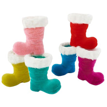 Load image into Gallery viewer, 10" Retro Flocked RED Santa Boot