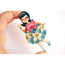 Load image into Gallery viewer, Floral Christmas Tree Lady Ornament Brooch by Laliblue