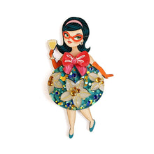 Load image into Gallery viewer, Floral Christmas Tree Lady Ornament Brooch by Laliblue